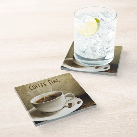 GlasUntersetzer-/Kaffee-Zeit Glasuntersetzer (Schrägansicht)