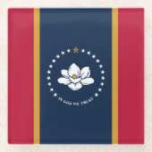 Glasuntersetzer mit Flagge des Bundesstaates Missi (Vorderseite)