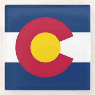 GlasUntersetzer mit Flagge von Colorado, USA