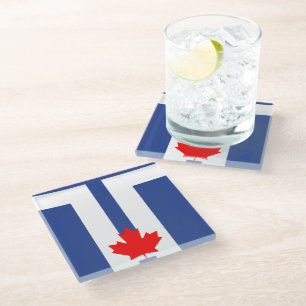 Glasuntersetzer mit Flagge von Toronto, Kanada