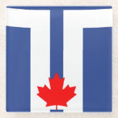 Glasuntersetzer mit Flagge von Toronto, Kanada (Vorderseite)