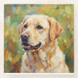 Glasuntersetzer mit Golden Retriever für Hunde-Lie