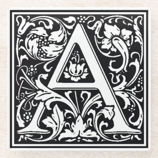 Glasuntersetzer - Monogramm A Initiale (Vorderseite)