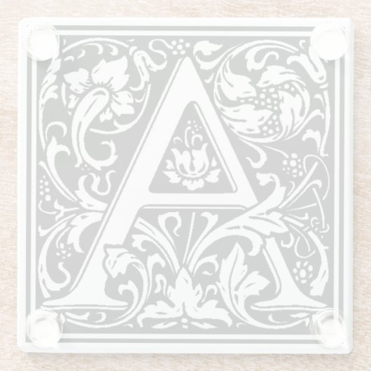 Glasuntersetzer - Monogramm A Initiale (Rückseite)