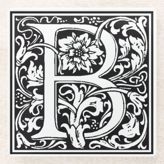 Glasuntersetzer - Monogramm B Initiale (Vorderseite)