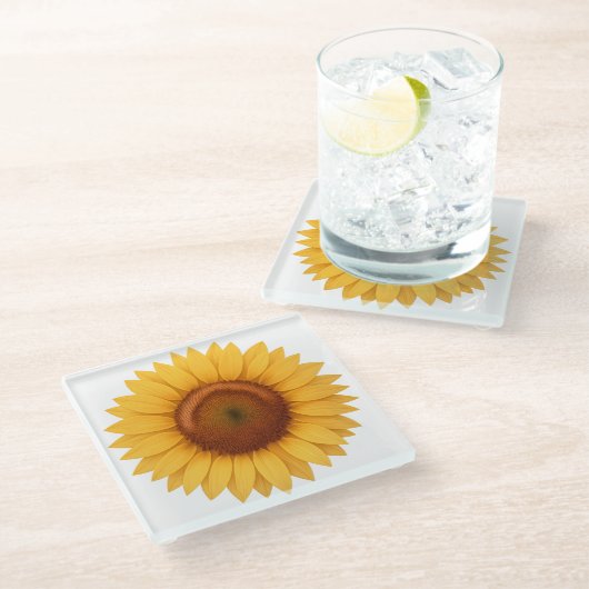 Glasuntersetzer - Sonnenblume (Schrägansicht)