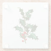 Glasuntersetzer: VINTAGE CHRISTMAS HOLLY Glasuntersetzer (Rückseite)