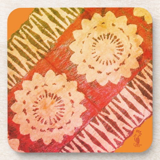 Glasunterteil aus hartem Kunststoff. TAPA Orange Getränkeuntersetzer (Vorderseite)