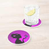 Glasunterteil aus Sandstein, lila Schmetterlinge Getränkeuntersetzer (Seite)