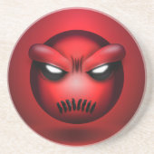 Glasunterteil aus Sandstein Mutemoji Getränkeuntersetzer (Vorne)