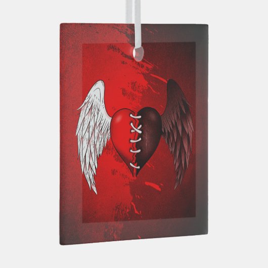 Glasur Halb-Engel-Dämon Ornament Aus Glas (Vorderseite Rechts)