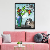Glasvase aus Kitty und Favrile (Gallery Wrapped Ca Leinwanddruck (Insitu (Wohnzimmer))