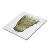 Glasvase des klaren Kunst-Dekos mit weiblichen Fliese (Seite)