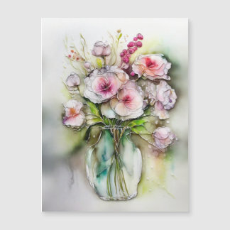 Glasvase mit Blume Magnetkarte
