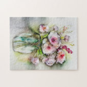 Glasvase mit Blume Puzzle (Horizontal)