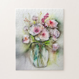 Glasvase mit Blume Puzzle