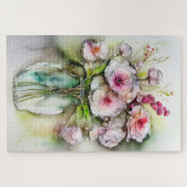 Glasvase mit Blume Puzzle (Horizontal)