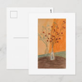 Glasvase oranges Thema Postkarte (Vorne/Hinten)