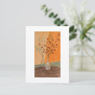 Glasvase oranges Thema Postkarte