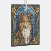 Glasverzierung des Sheltie Dog Ornament Aus Glas (Vorderseite Rechts)