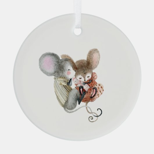 Glasverzierung - Weihnachtsmäuse Ornament Aus Glas (Rückseite)