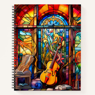 GLASVIOLIN MIT HELLFARBENER FARBE NOTIZBLOCK