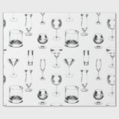 Glasware in schwarz auf weiß geschenkpapier (Flach)