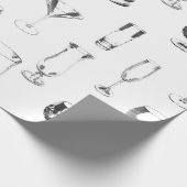 Glasware in schwarz auf weiß geschenkpapier (Ecke)