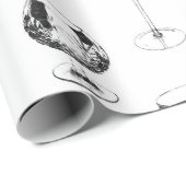 Glasware in schwarz auf weiß geschenkpapier (Rolleneckpunkt)
