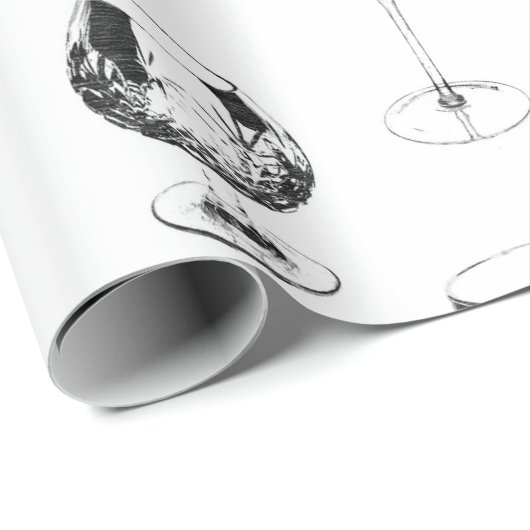 Glasware in schwarz auf weiß geschenkpapier (Rolleneckpunkt)