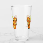 Glaswaren: orange gelbe Blumen mit Kanaren Glas (Links)