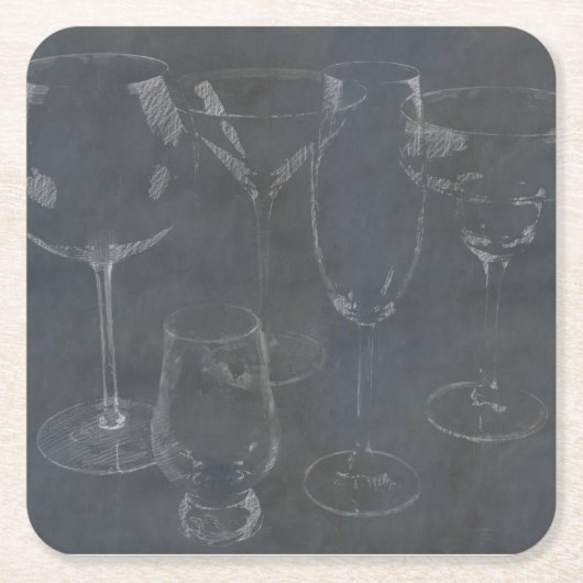 Glaswaren Rechteckiger Pappuntersetzer (Vorderseite)