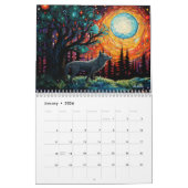 Glaswolf mit Mondkalender 2024 Kalender (Jan 2026)