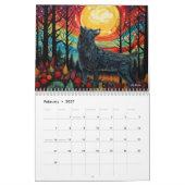 Glaswolf mit Mondkalender 2024 Kalender (Feb 2027)
