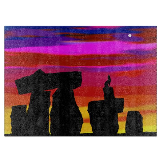 Glaszuschnitt Coyote Sunset Schneidebrett (Vorderseite)