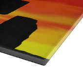 Glaszuschnitt Coyote Sunset Schneidebrett (Ecke)