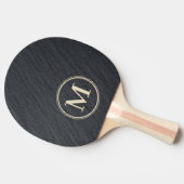 Glatt Dunkler Granit Monogramm Tischtennis Schläger (Seitenansicht)