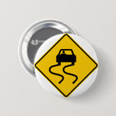 Glatt wenn nasses Landstraßen-Zeichen Button (Vorne & Hinten)