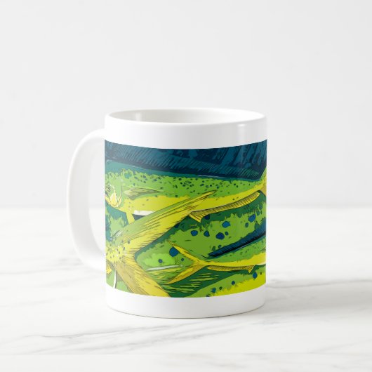 Glattbuttfische Grafik Kaffeetasse (Vorderseite Links)