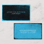 Glatte aquamarine moderne Tafel-Vintage Visitenkarte (Vorne/Hinten)