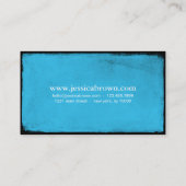 Glatte aquamarine moderne Tafel-Vintage Visitenkarte (Rückseite)