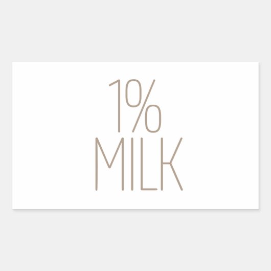 Glatte Bräune 1% Milch Rechteckiger Aufkleber (Vorderseite)