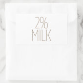Glatte Bräune 2% Milch Rechteckiger Aufkleber (Tasche)
