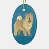 Glatte Chow-Chow Verzierung Keramik Ornament (Links)