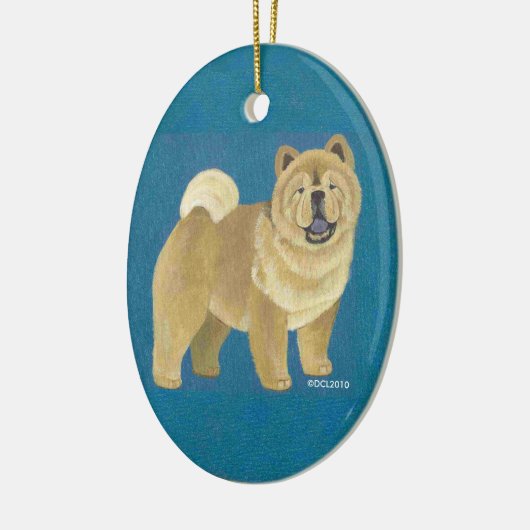 Glatte Chow-Chow Verzierung Keramik Ornament (Links)