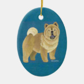 Glatte Chow-Chow Verzierung Keramik Ornament (Vorne)