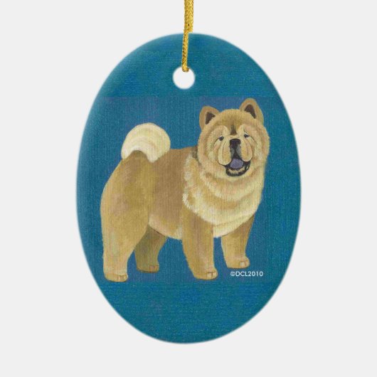 Glatte Chow-Chow Verzierung Keramik Ornament (Vorne)