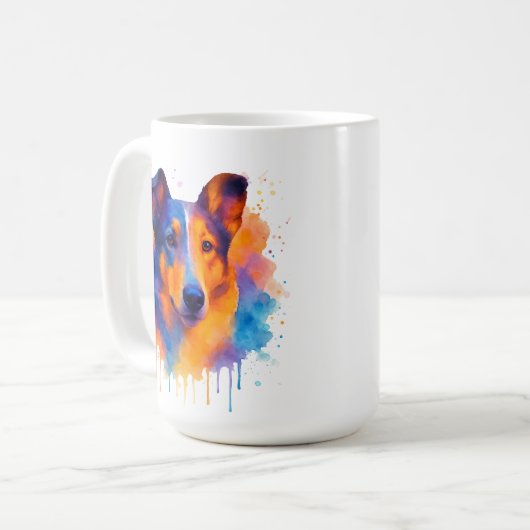 Glätte Collie Coffee Tasse (Vorderseite Links)