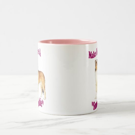 Glatte Collie-Geschenke Zweifarbige Tasse (Mittel)