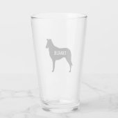 Glatte Collie-HundeSilhouette personalisiert Glas (Rückseite)